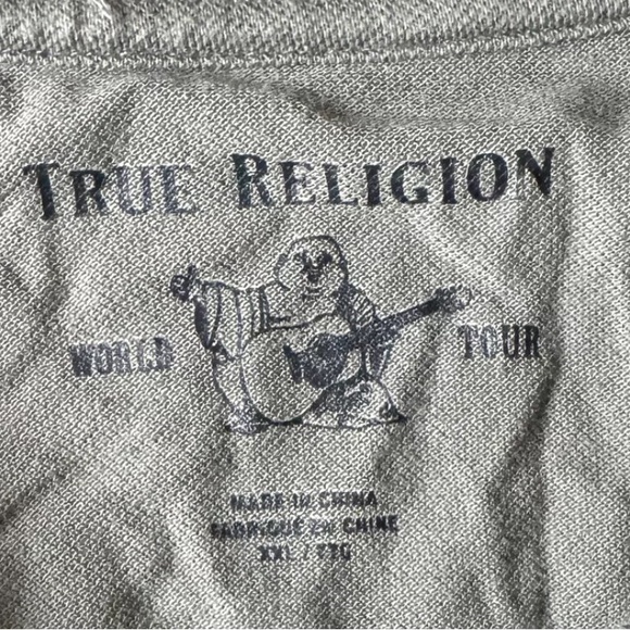 True Religion Logo Polo Shirt 100% Authentic In Unique Military Green, XXL - Picture 7 of 10